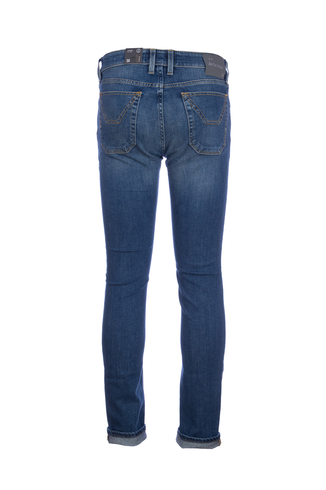 JECKERSON Jeans cinque tasche in denim stretch lavaggio medio con toppe  JKUPA077 KI001