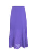 Long purple pleated skirt in georgette