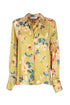 Sage semi-fitted shirt with floral print
