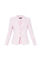 Blazer rose en crêpe de cady avec revers en pointe