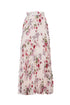 Long cream pleated skirt with all over floral print