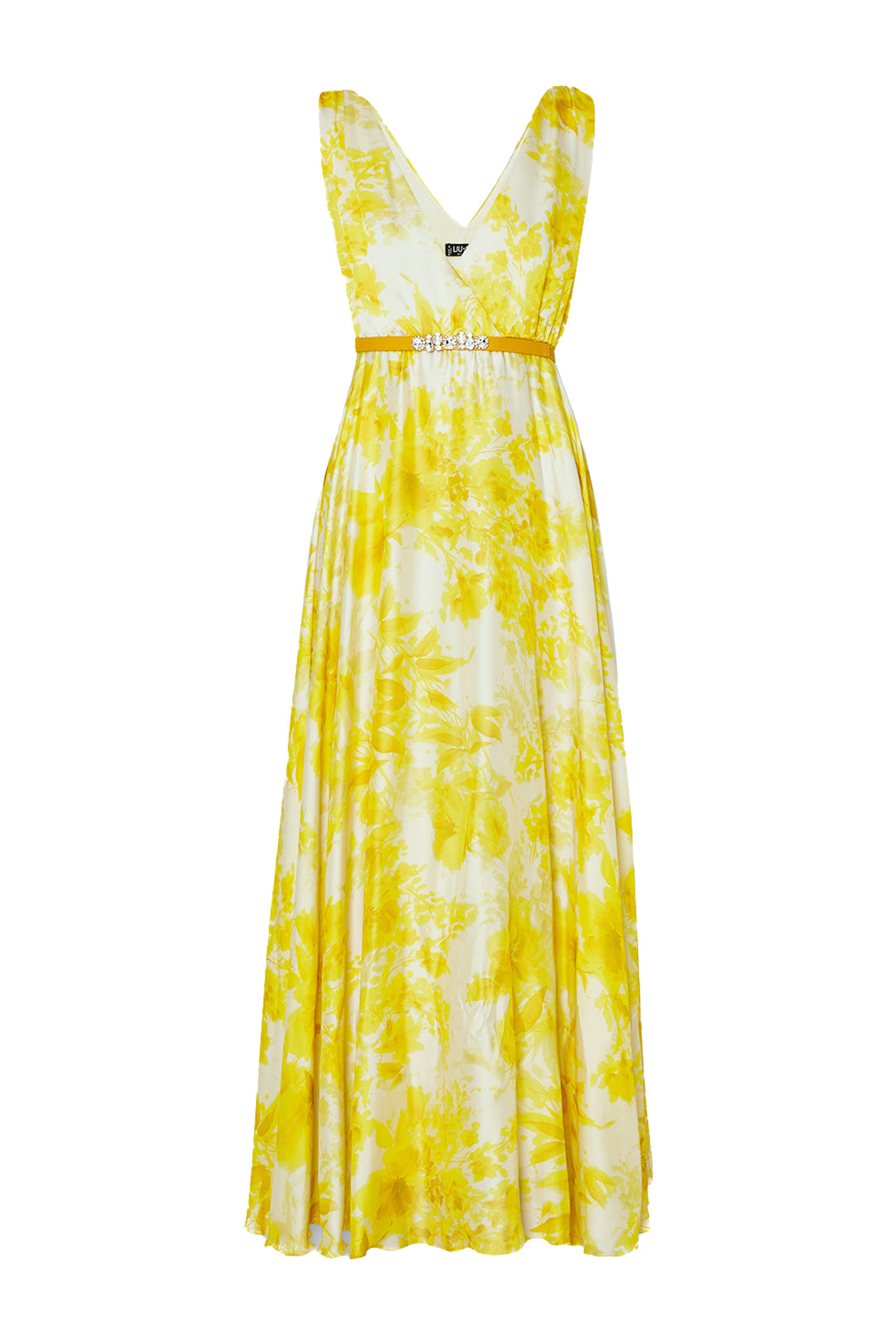 LIU JO Vestito da cerimonia giallo in chiffon con stampa floreale - Mancinelli 1954