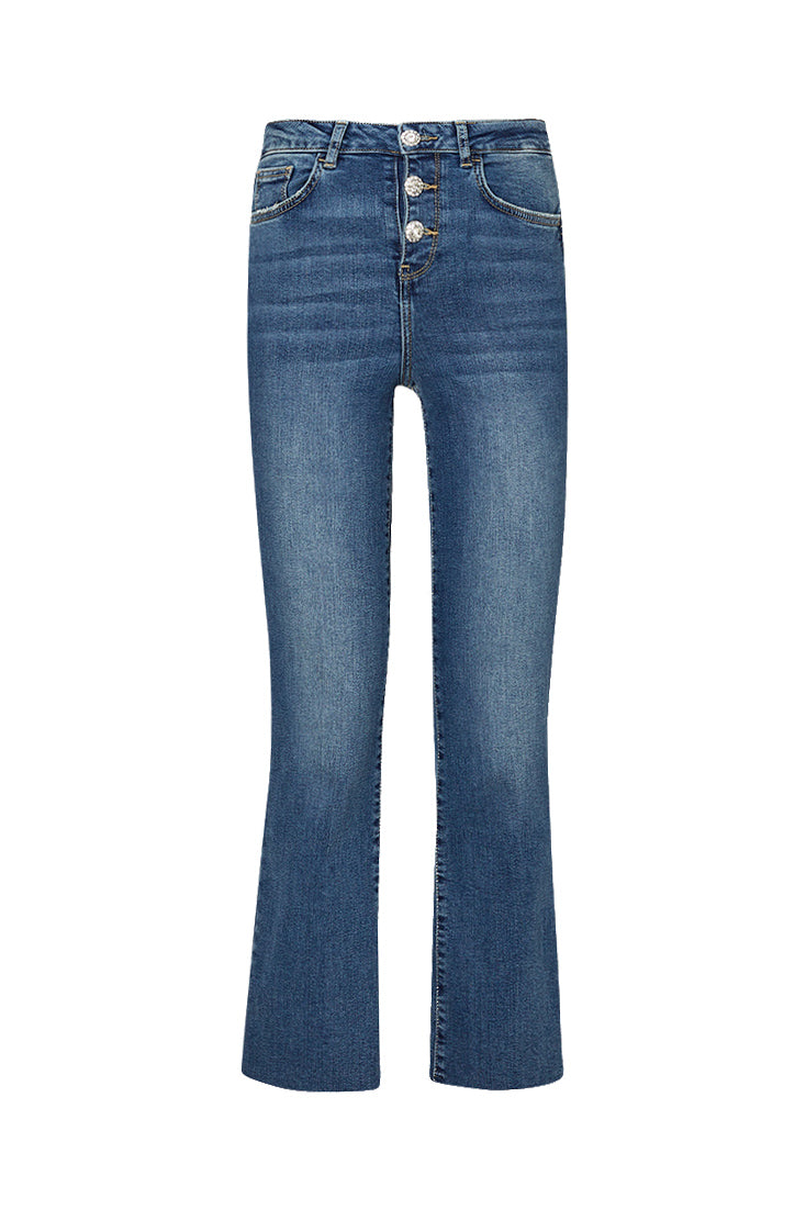 LIU JO Jeans cropped Bottom Up a vita alta in denim stretch scuro - Mancinelli 1954