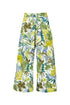Eco-sustainable tropical floral trousers in cotton