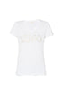 T-shirt bianca ecosostenibile in cotone con logo