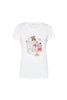 T-shirt bianca in cotone con stampa Cage&Cupcake