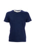 Solid color navy blue T-shirt in cotton