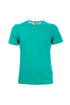 T-shirt verde acqua tinta unita in cotone