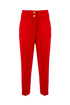 New York “EAMON” red high-waisted cady trousers