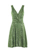 Short “ALMET” kiwi green sequined dress