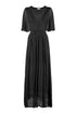 Long black “TIKO” dress in fancy stitch knit