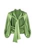 Kiwi green “ZANTE” shawl in shiny jersey