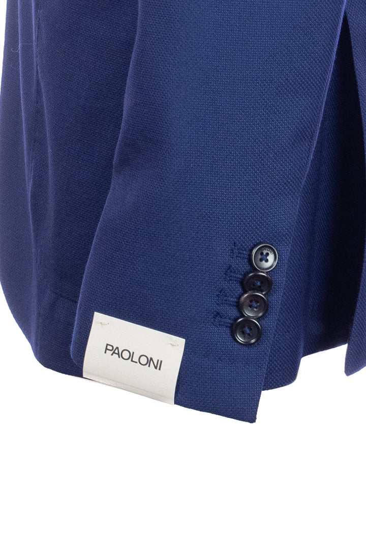 PAOLONI Giacca blu due bottoni sfoderata in lana vergine - Mancinelli 1954