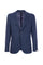 Two-button blue patterned jacket unlined in cotton and virgin wool blend