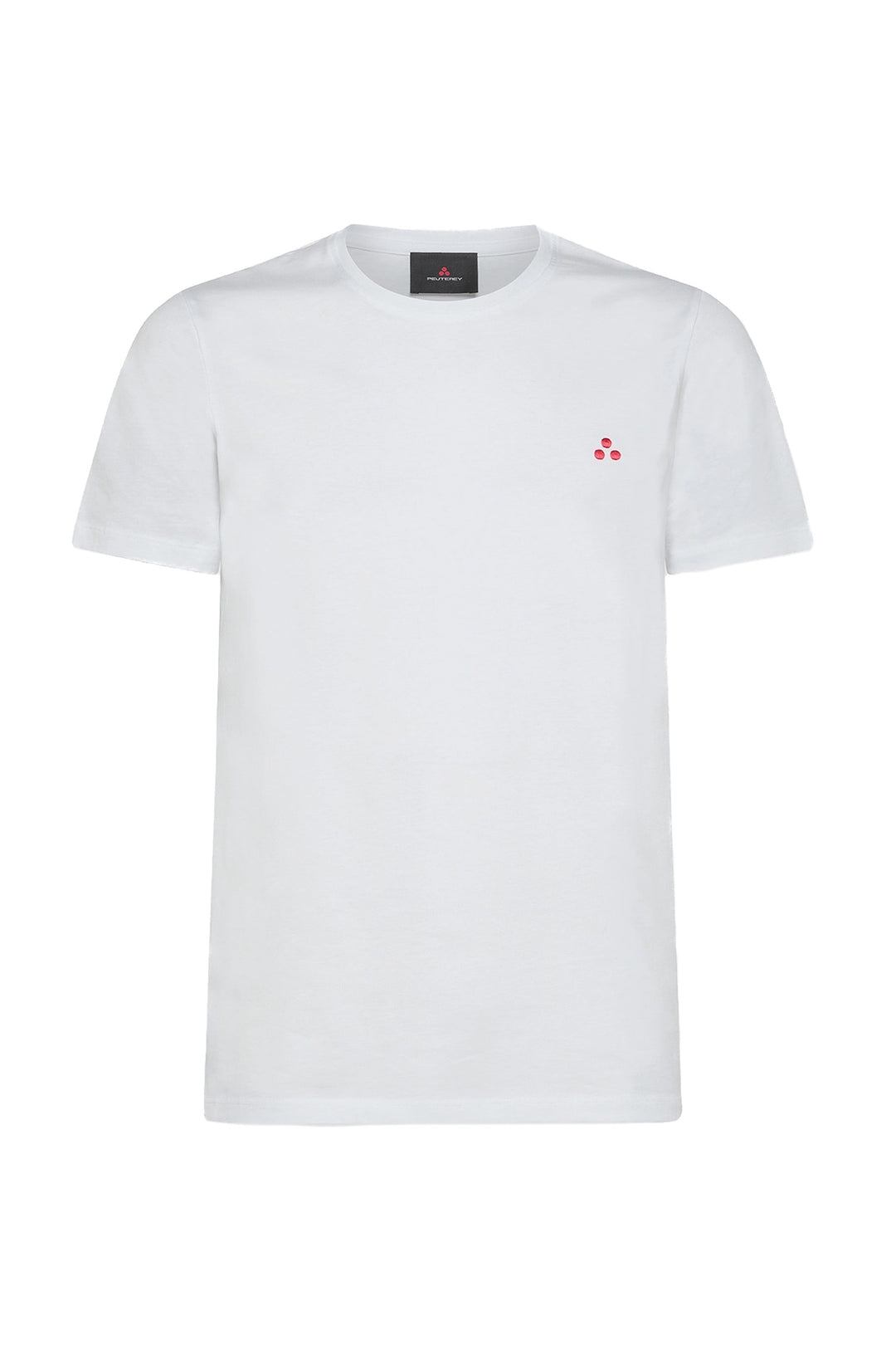 PEUTEREY T-shirt bianca in cotone con logo ricamato sul petto - Mancinelli 1954