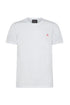 White cotton T-shirt with logo embroidered on the chest
