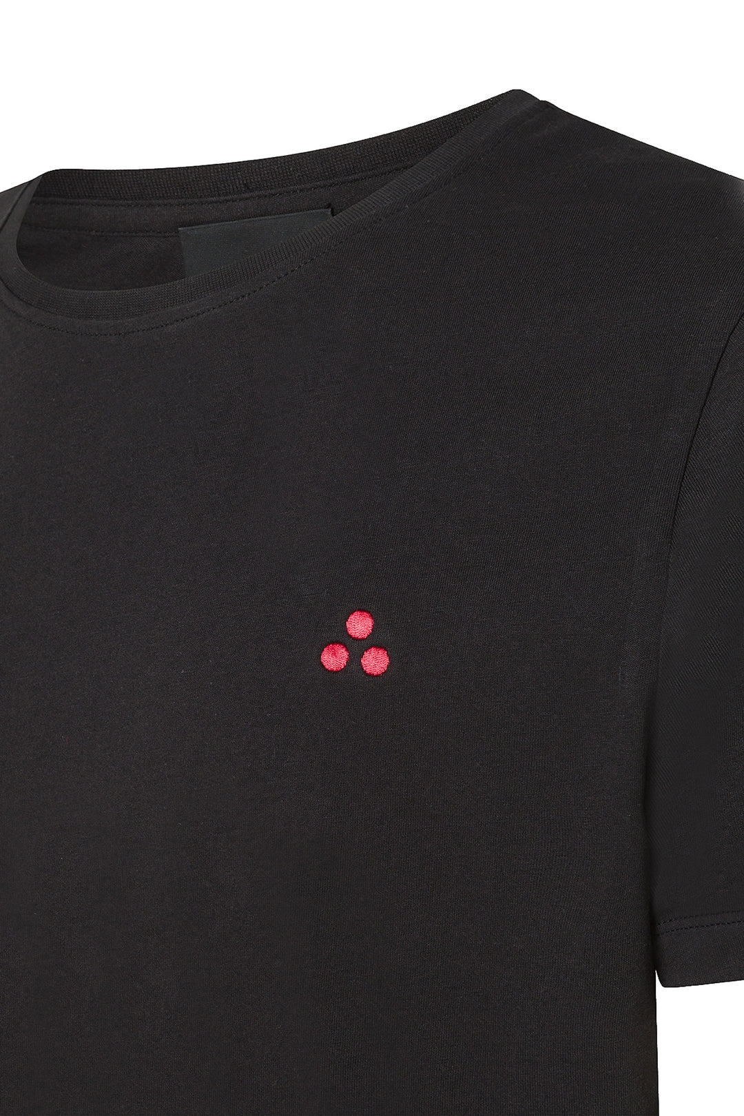 PEUTEREY T-shirt nera in cotone con logo ricamato sul petto - Mancinelli 1954