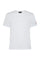 White cotton T-shirt with logo on the sleeve