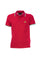 Red polo shirt in stretch cotton with contrasting collar and sleeves