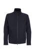 Black waterproof smooth bomber jacket in stretch technical fabric