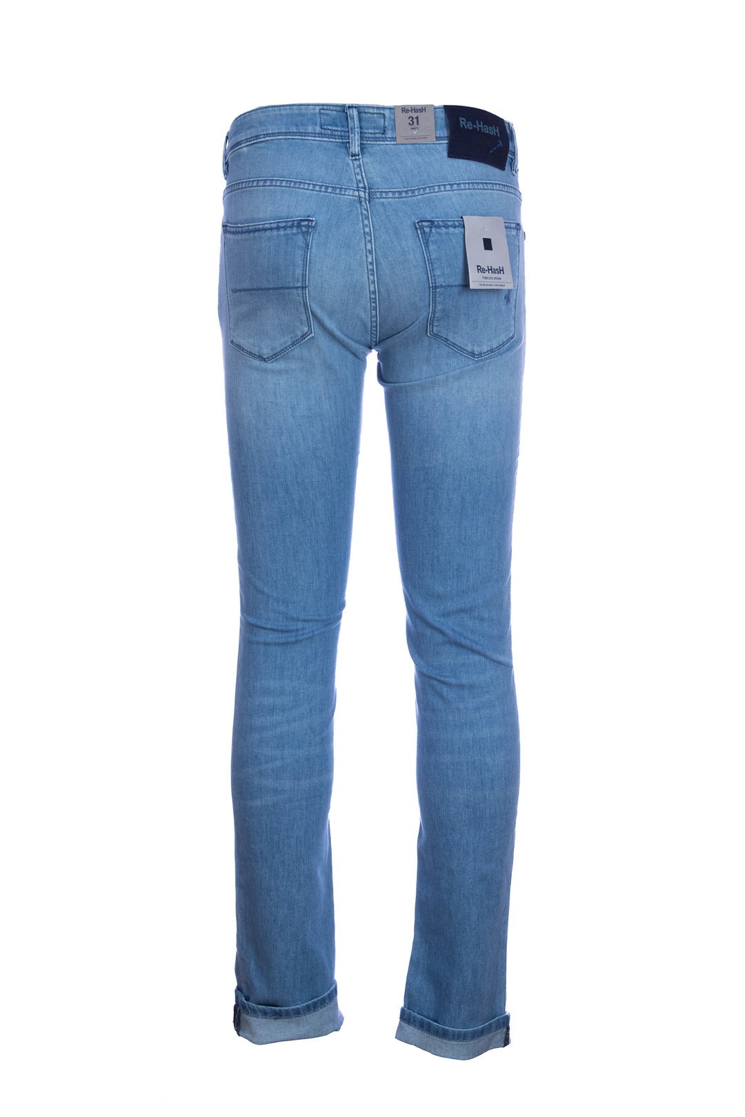 RE-HASH Jeans 5 tasche “RUBENS-Z” in denim stretch lavaggio chiaro 8oz - Mancinelli 1954