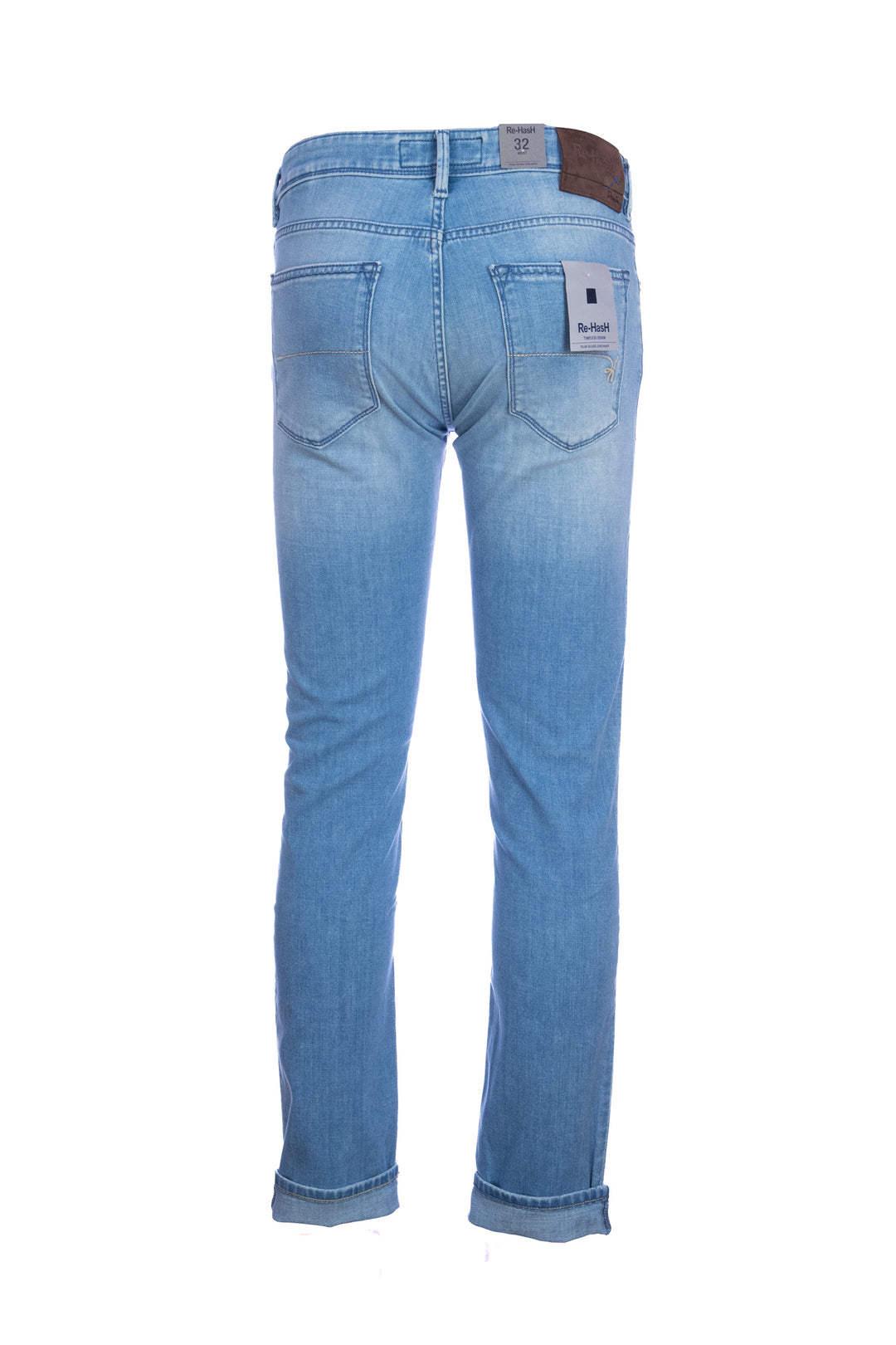 RE-HASH Jeans 5 tasche “RUBENS-30” in denim stretch lavaggio chiaro - Mancinelli 1954