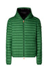 DUFFY green down jacket in nylon with hood
