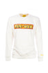 Cream cotton crewneck sweatshirt with Pac-Man logo print