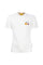T-shirt panna in cotone con stampa Pac-Man sul petto e sulla schiena