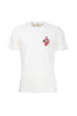 Cream cotton T-shirt with Senna embroidery on the chest