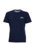 Navy blue cotton T-shirt with Panda embroidery on the chest