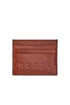 Credit card holder in brown leather with logo