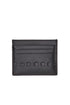 Credit card holder in black leather with logo