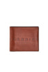 Brown leather wallet with logo