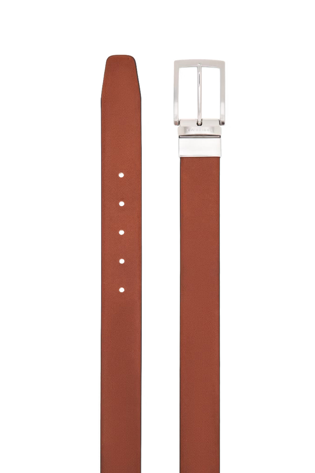 THE BRIDGE Cintura reversibile in pelle marrone e nera con fibbia color argento - Mancinelli 1954