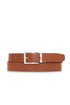 Reversible brown and black leather belt with silver-tone buckle
