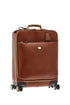 Brown leather trolley with front pocket