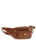Brown leather pouch with four pockets