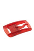 Basic red buckle in transparent polycarbonate