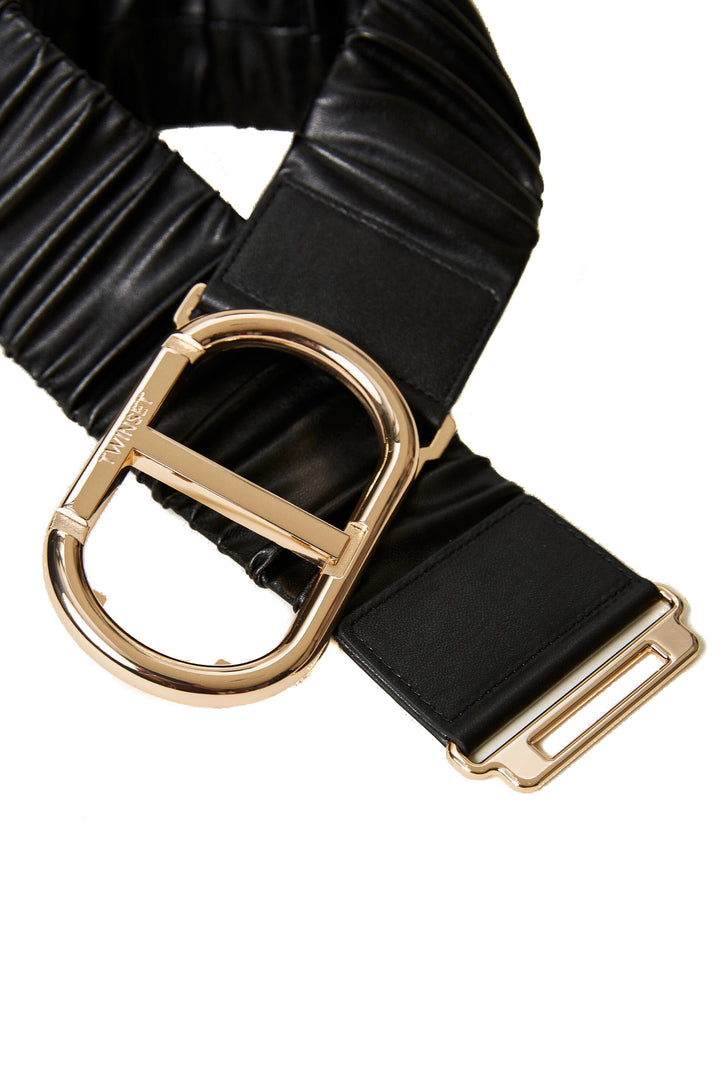 TWINSET Cintura bustier nera con arricciatura - Mancinelli 1954