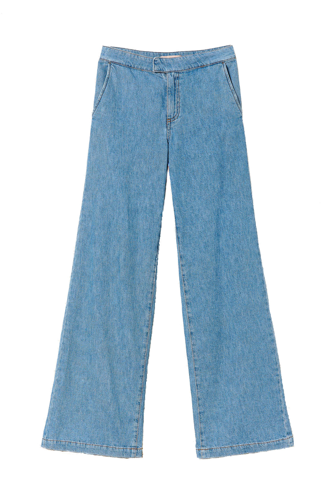 TWINSET Jeans wide leg in denim stonewash con vita regular - Mancinelli 1954