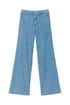 Wide leg jeans in stonewash denim with regular waist