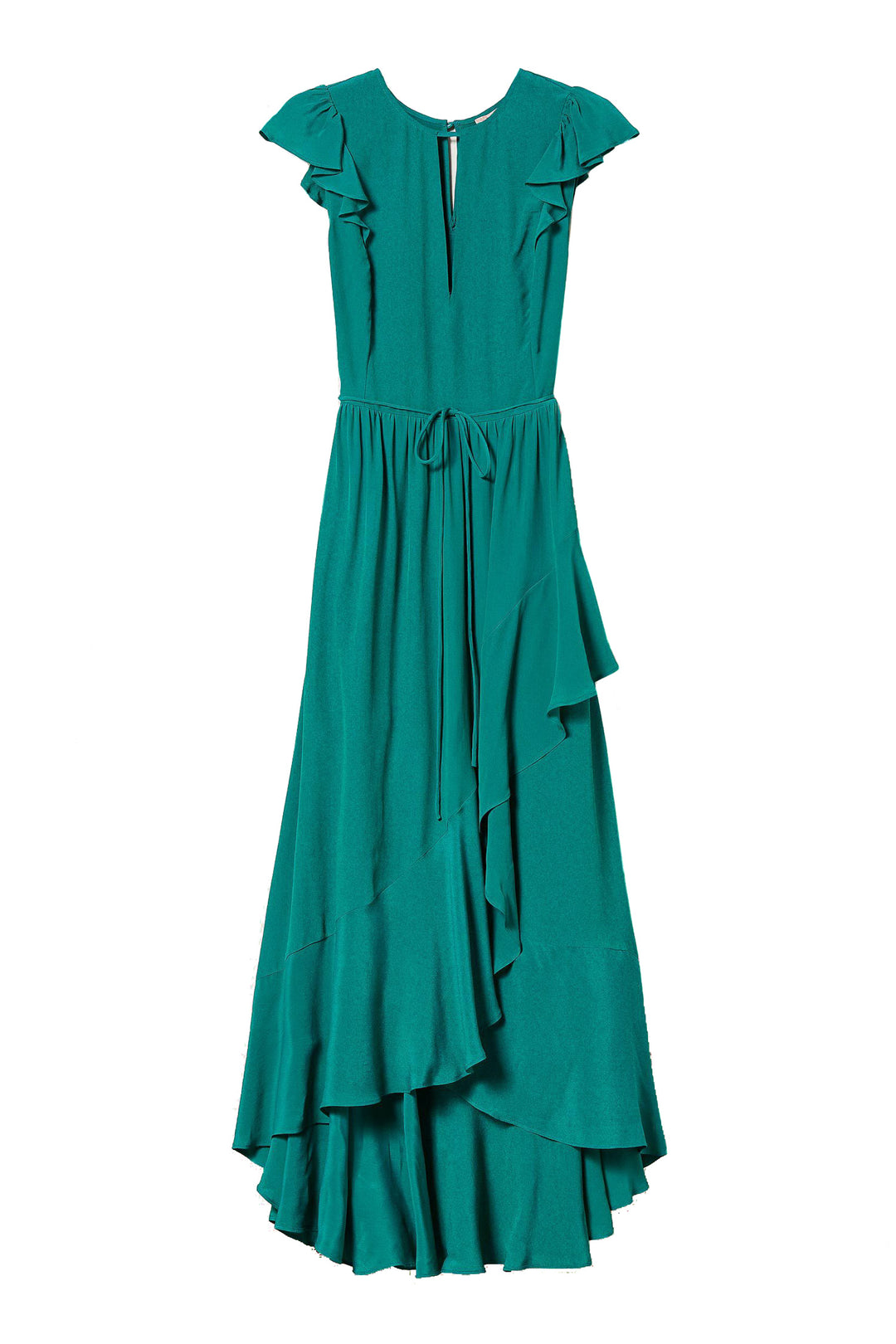 TWINSET Long emerald green dress in silk blend with asymmetric skirt 231TP2455 | Mancinelli 1954 TWINSET Long emerald green dress in silk blend with asymmetric skirt 231TP2455 | Mancinelli 1954