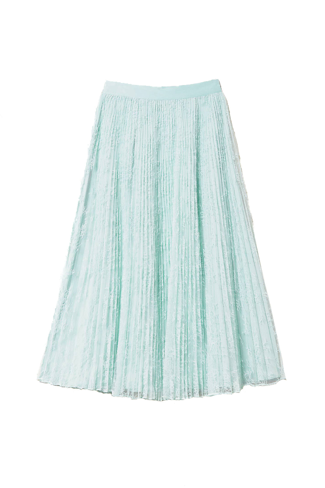 TWINSET Jupe longue vert agave en dentelle plissée 231TP2691