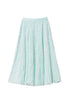 Agave green long pleated lace skirt