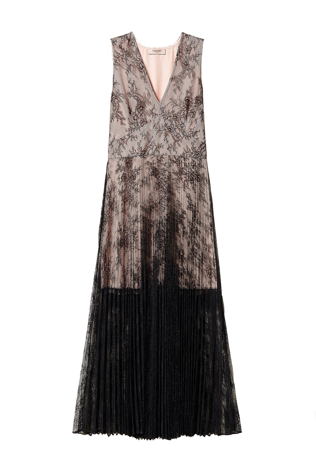 Twinset Vestiti Lunghi Pizzo Twinset Abito Lungo Plisse TWINSET