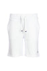 White fleece bermuda shorts with embroidered logo