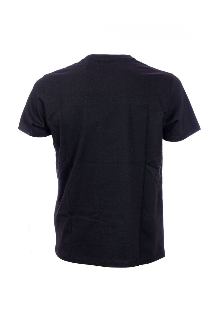 U.S. POLO ASSN. T-shirt nera in cotone con scritta U.S. Polo Assn. ricamato sul petto - Mancinelli 1954