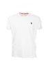 T-shirt bianca in cotone con logo ricamato sul petto