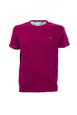 Purple cotton T-shirt with logo embroidered on the chest